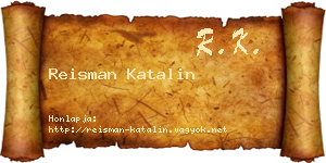 Reisman Katalin névjegykártya